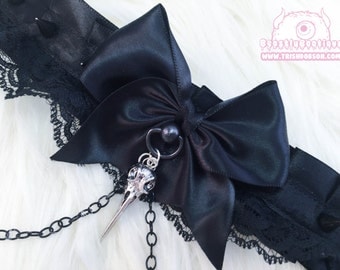 Gothic Black Lace Kitten Play Collar, Kitten Play Collar, Pet Play Collar, Choker, Adult Kitten Play Collar, BDSM Collar