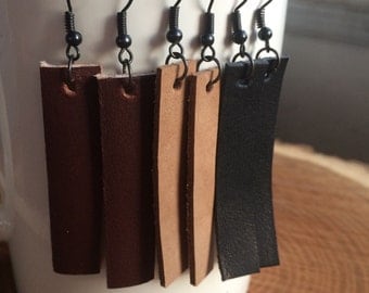 Leather Dangle Earrings Leather Earrings HGTV Joanna Gaines inspired Earrings