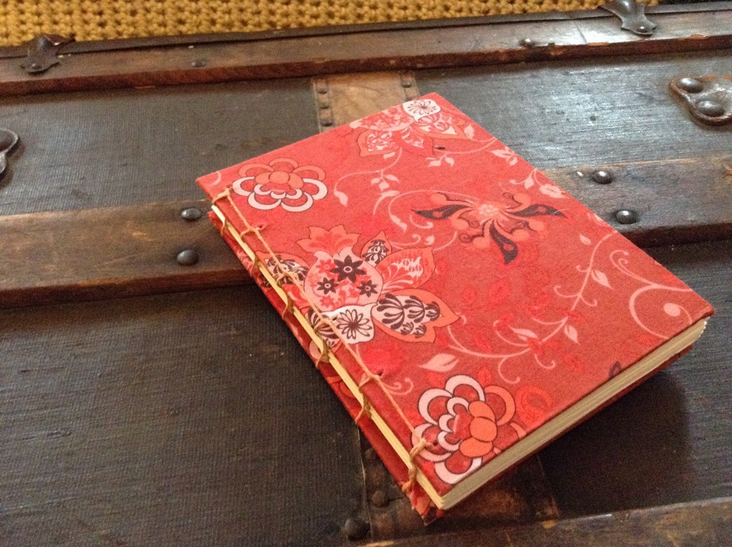 SALE Handbound Coptic Stitch Journal with Paisley Design