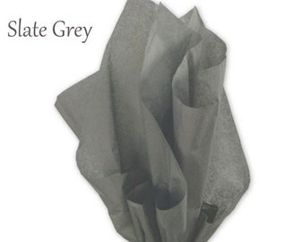 Tissue Paper . Slate Grey 24 Sheets . gray DIY Wedding Decor | Gift Wrap . Craft Supplies | DIY Pom Pom Supplies