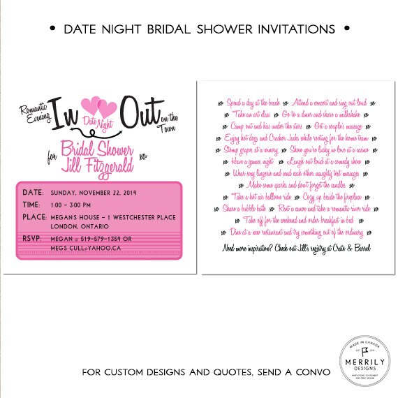 Date Night Themed Bridal Shower Invitations 4
