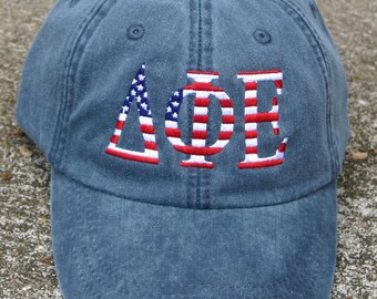 Delta Phi Epsilon American Flag Cap