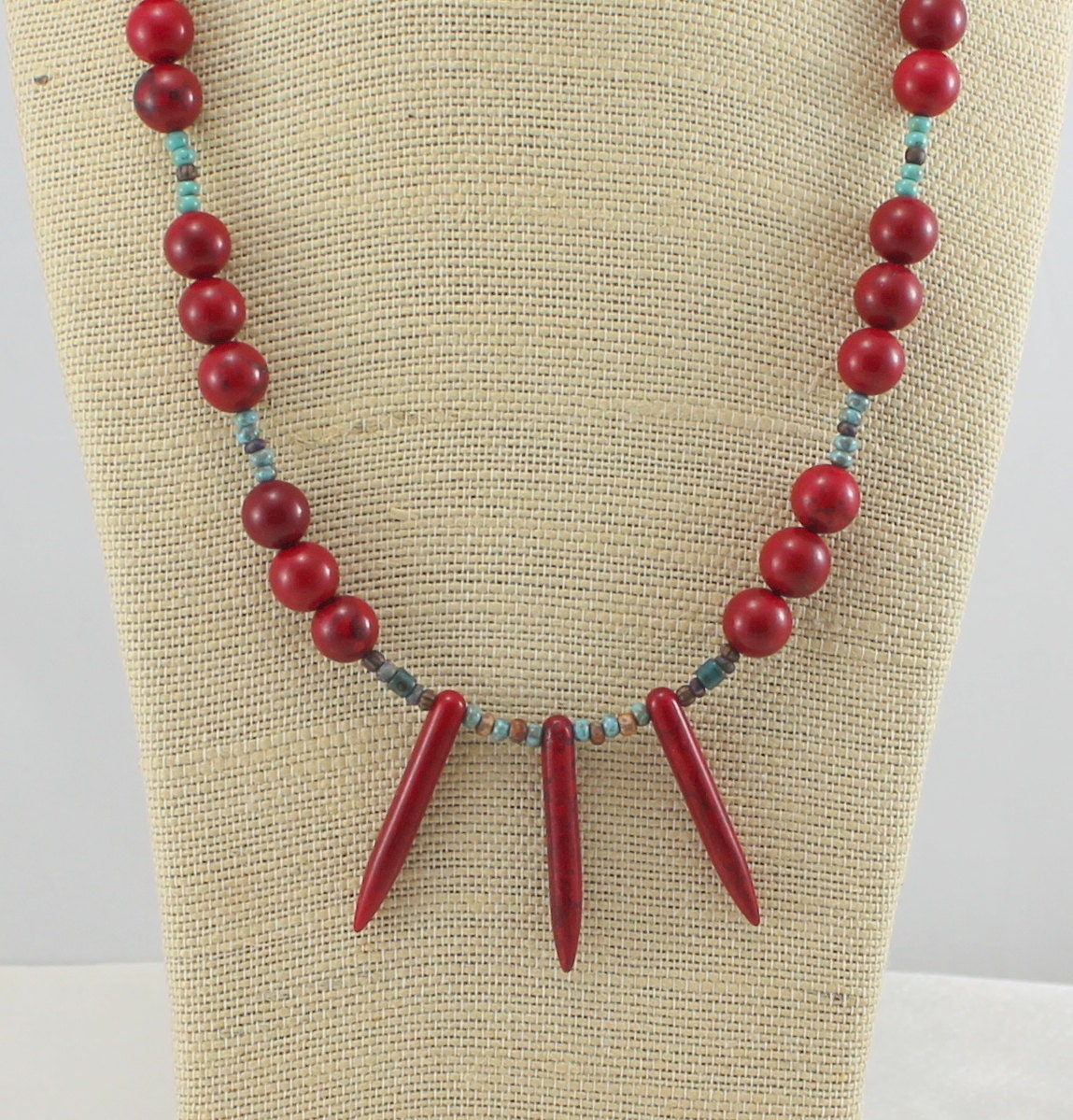 Red turquoise necklace southwestern jewelry gemstone