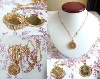 Rare Antique 14k Locket with 30" Chain