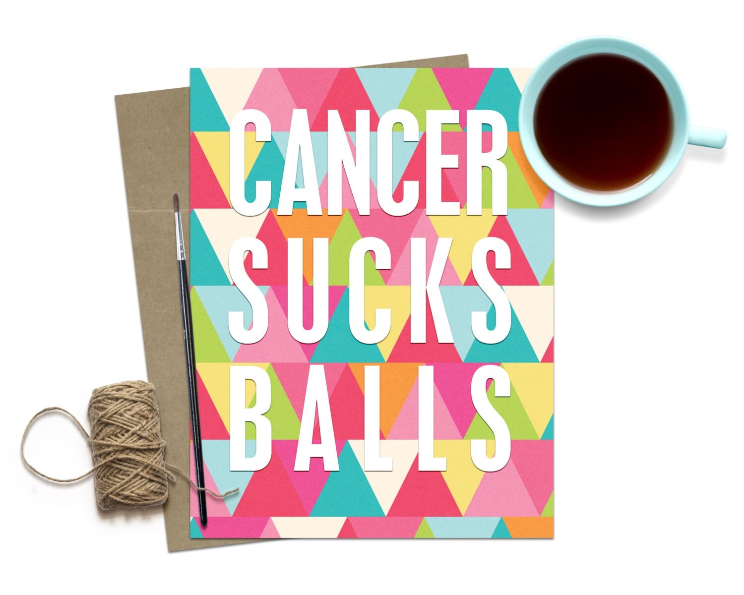 Cancer Survivor Card / Cancer Sucks Balls Funny Card