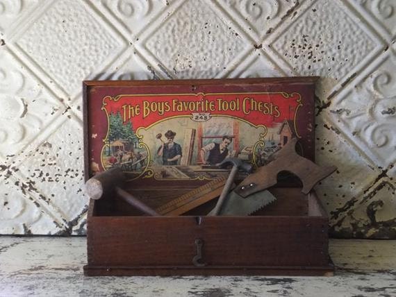 vintage toy tool box