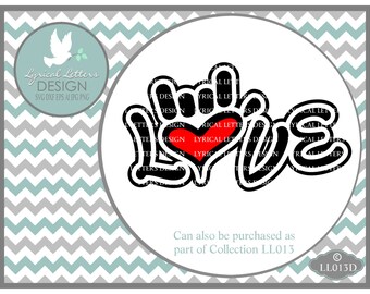 Sign Language I Love you Hand LL013 D - Svg - Cutting File - Graphic Design - ai, svg, dxf (for Silhouette users), jpg, png - Svg
