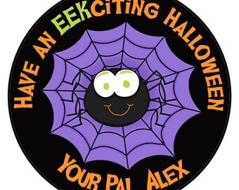 GARAGAPALOOZA Personalized Halloween Stickers, Goody Bag Stickers, Treat Bag Stickers, Halloween Favors, Favor Labels, SET OF 24 (634)