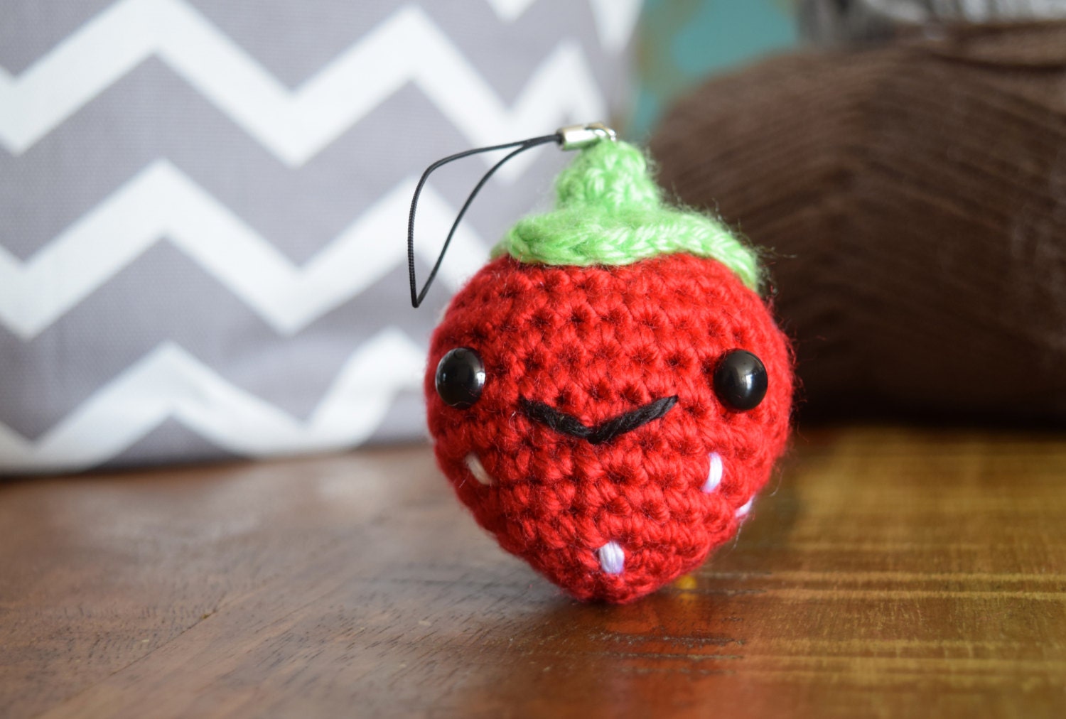 Kawaii Strawberry keychain Backpack Charm Amigurumi