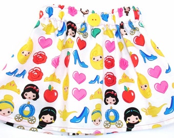 Disney Princess Emoji Fabric Skirt - Baby Infant Toddler Girls or Ladies Princess Emoji Skirt - Emoji Birthday - Costume - Dress Up Costume