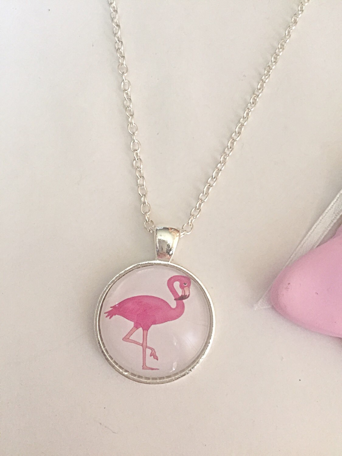 Pink Flamingo Necklace Flamingo Necklace Bird Necklace