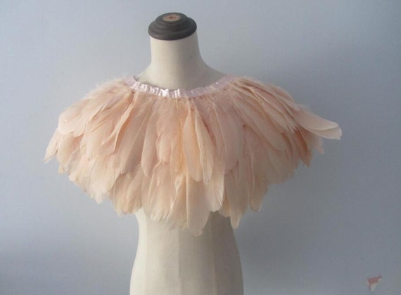 2016 Discount Item Burlesque  Nude rooster coque Blush Pink feather Wrap Feather Collar Shrug Cape  AA quality