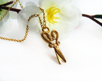 Blue Zipper Necklace Navy Blue Jewelry Golden by FlosCaeli