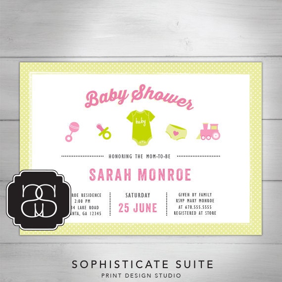 Printable Invitation Baby Shower Invitation Simple and Cute
