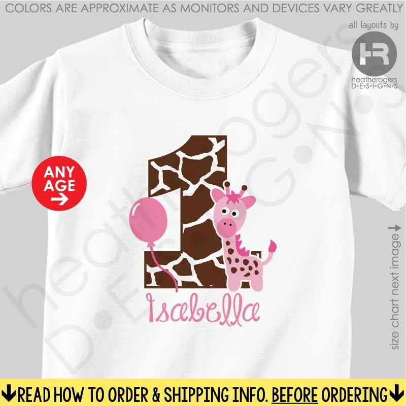 giraffe birthday shirt