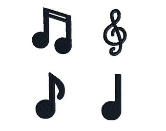 Mini Musical Notes/Treble Clef Machine Embroidery Design Set-INSTANT DOWNLOAD