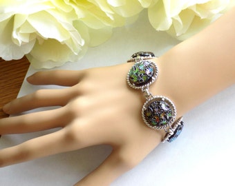 Sarah Coventry "Northern Lights" Link Style Bracelet Vintage Signed