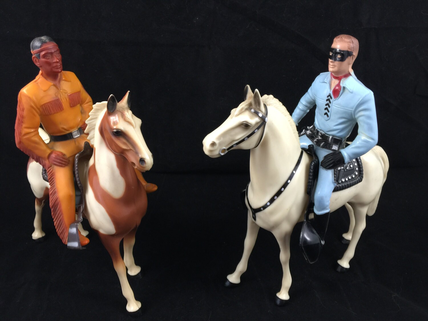 Vintage Hartland Toy Figurines The Lone Rangeron his Horse