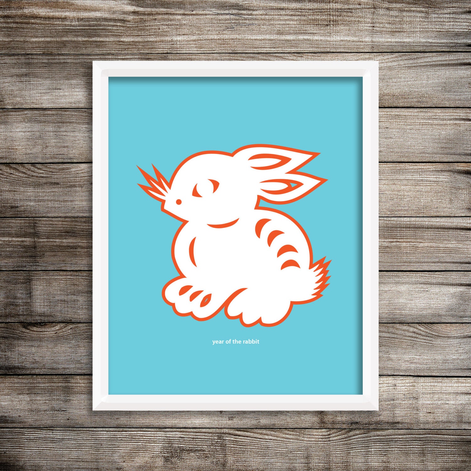 Year of the Rabbit Modern Home Decor Wall Art 8X10 Digital