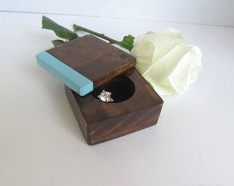 Engagement Ring Box - Ring Holder - Proposal box - ring bearer box - wood ring box - ring pillow alternative