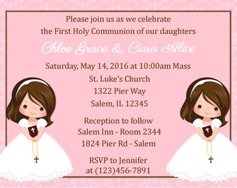 First Communion Invitations For Twins 8