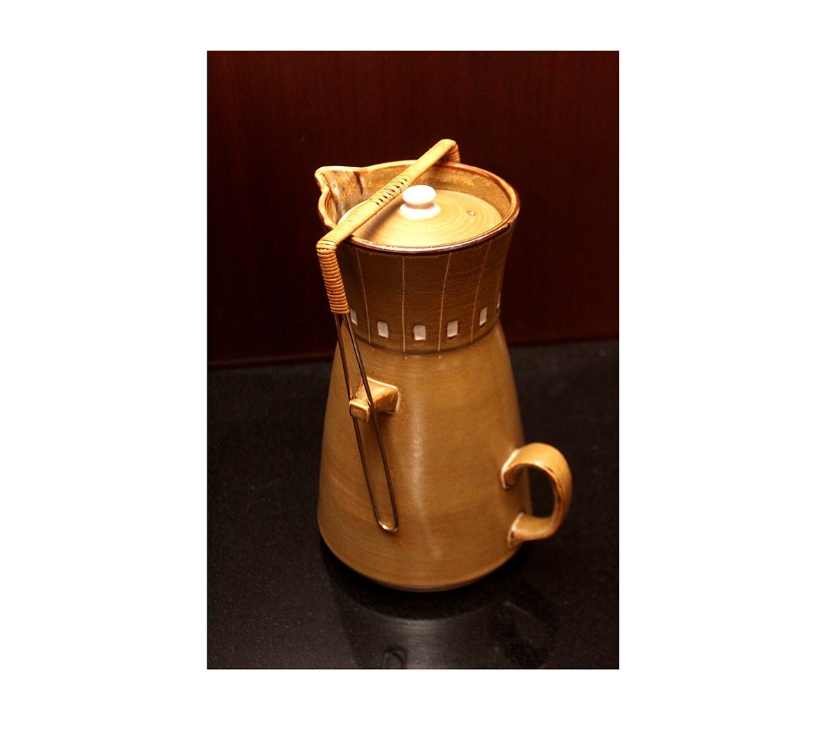 Japanese Tea Pot by Kasuga Showa 70s Stoneware Haute Juice