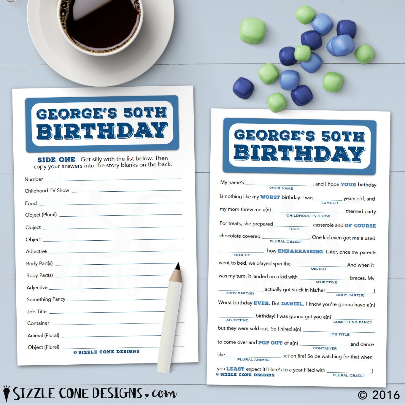 personalized adult birthday mad lib party game printable or