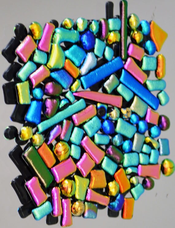 Dichroic Glass Tiles in Electric Colors for by FrogHollowGlass