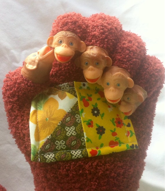 Items similar to Gift! Five Little Monkeys Hand Puppet Jumping on the
