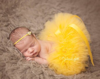 NEWBORN TUTU Set, Yellow Tutu and Headband, Newborn Tutu, Baby Tutu, Yellow Tutu, Newborn Photo Prop, Photo Prop, Tutus for Children, Spring