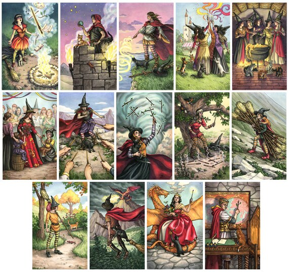 Items Similar To Prints Everyday Witch Tarot Choose From Suit Of