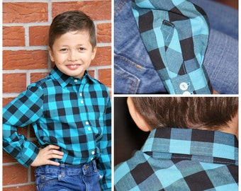 Classic button down shirt PDF sewing pattern - The 'Cool Shirt' for boys and girls, toddlers and trendy teens