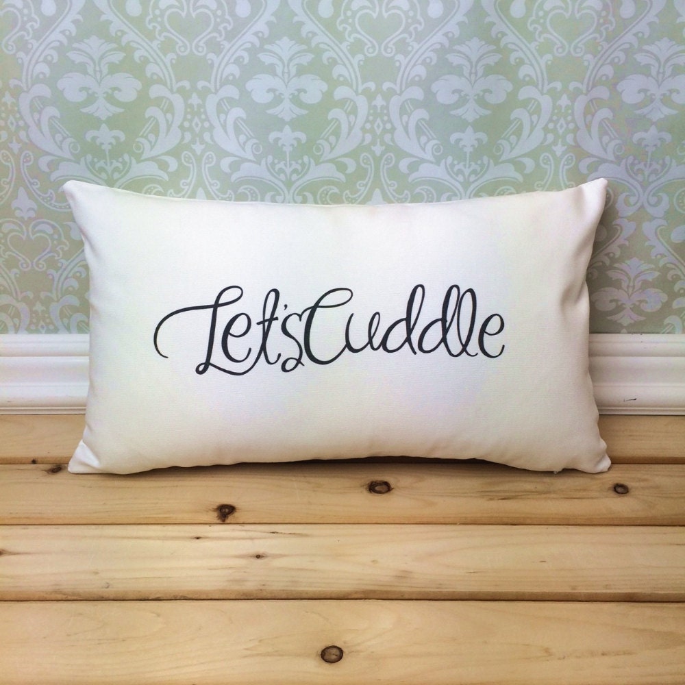 Lets Cuddle Pillow Romantic Pillow Cover Oblong Pillow