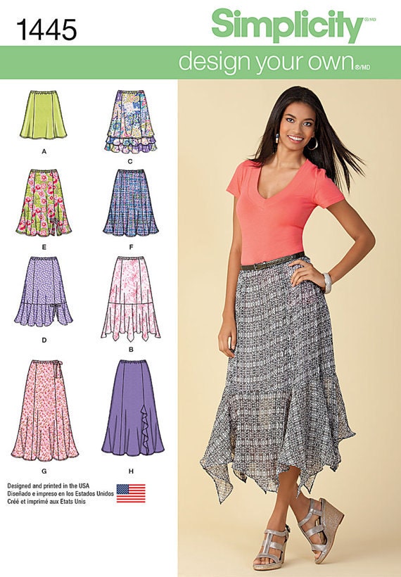 UNCUT Misses' Skirt Pattern Simplicity 1445 Maxi Skirt