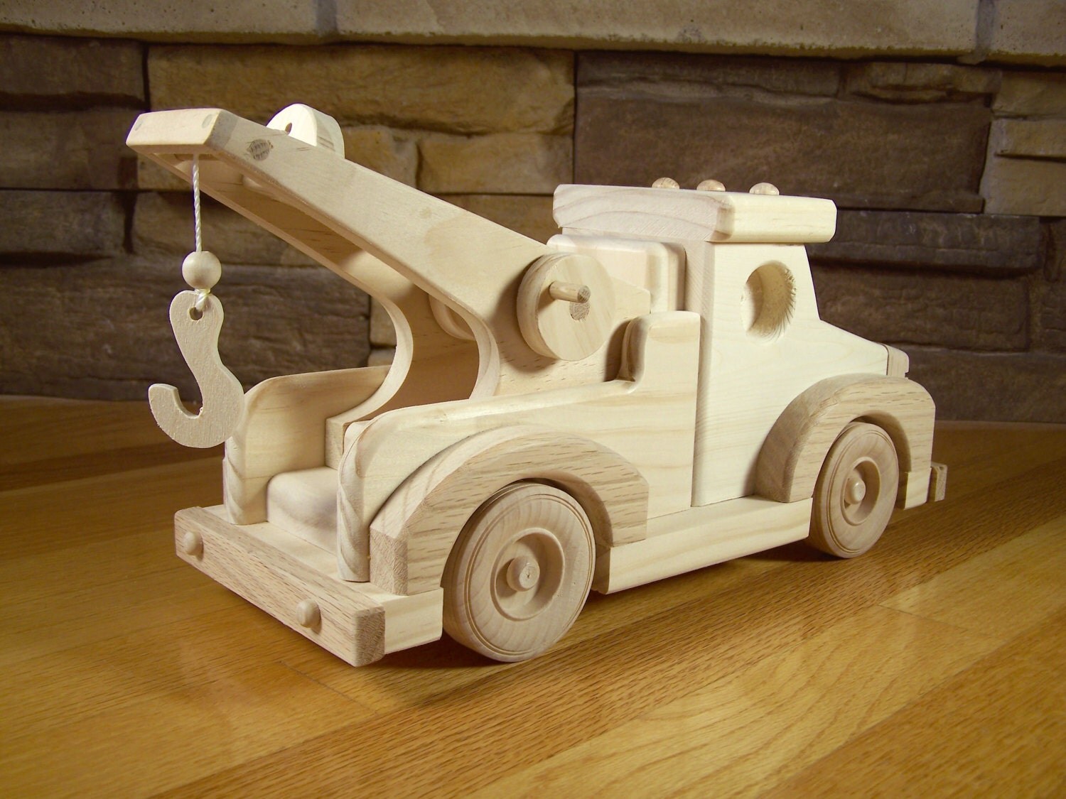 Handmade Wooden Tow Truck Toy by on Etsy
