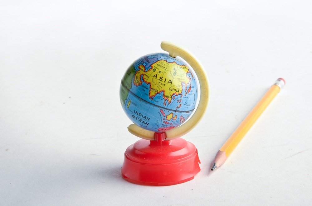world globe pencil sharpener