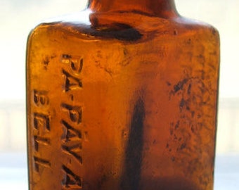 Unusual small PA PAY ANS Bell antique 1800's medicine bottle from Orangeburg N. Y.