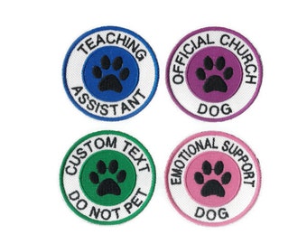 Custom Working Dog Patches with Velcro Option Paw Print
