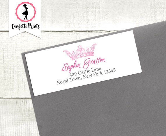 Return Address Label - VINTAGE PRINCESS | Personalized Address Label | Princess Baby Shower | Address Stickers | Printable Address Labels Il_570xn