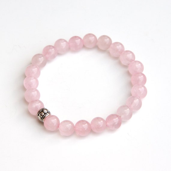 Rose Quartz bracelet rose quartz jewelry rose quartz
