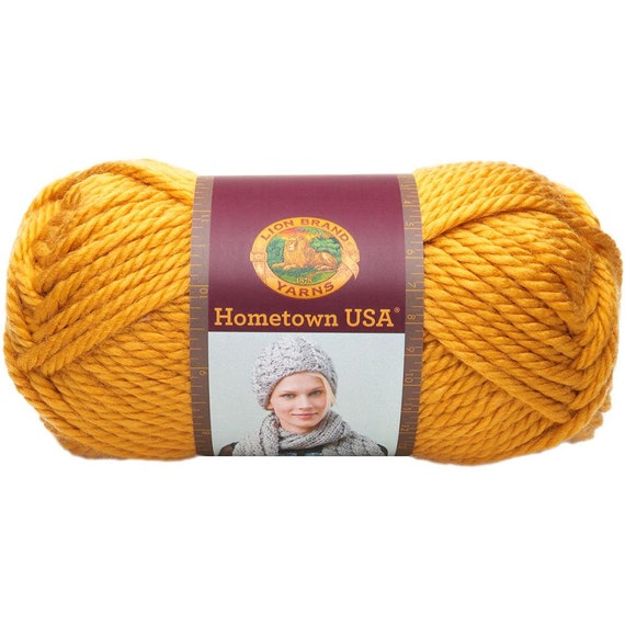 Lion Brand Hometown USA Chunky Yarn in Madison Mustard from kayscrochetpatter...