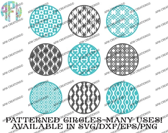 Download Digital Cut Files, Pattern Circles Bundle #1, SVG, DXF, EPS, Background, Key Chain, Flourish ...