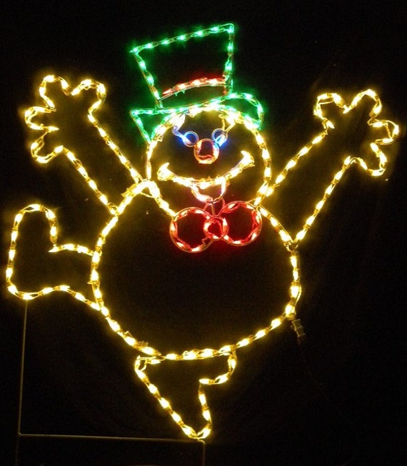 Christmas Frosty The Snowman Outdoor Yard Wireframe Handmade