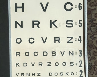 Items similar to Graduation Eye Chart Card.Paper Goods.Eye Chart.Eye ...