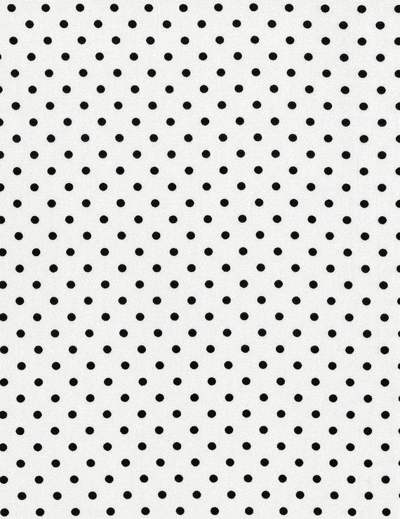 Polka Dot Fabric/Black Polka Dots on White/Timeless by RunnStitch
