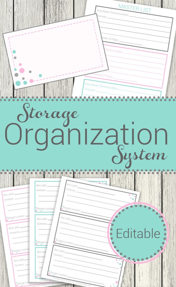 printable storage organization system storage solutions