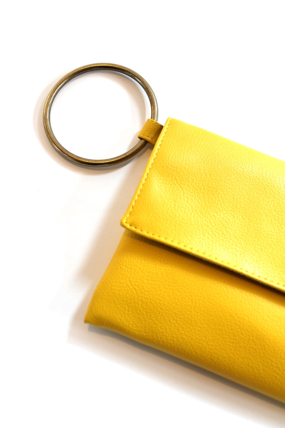 Yellow Clutch Evening Purse Vegan Wristlet Yellow Handbag
