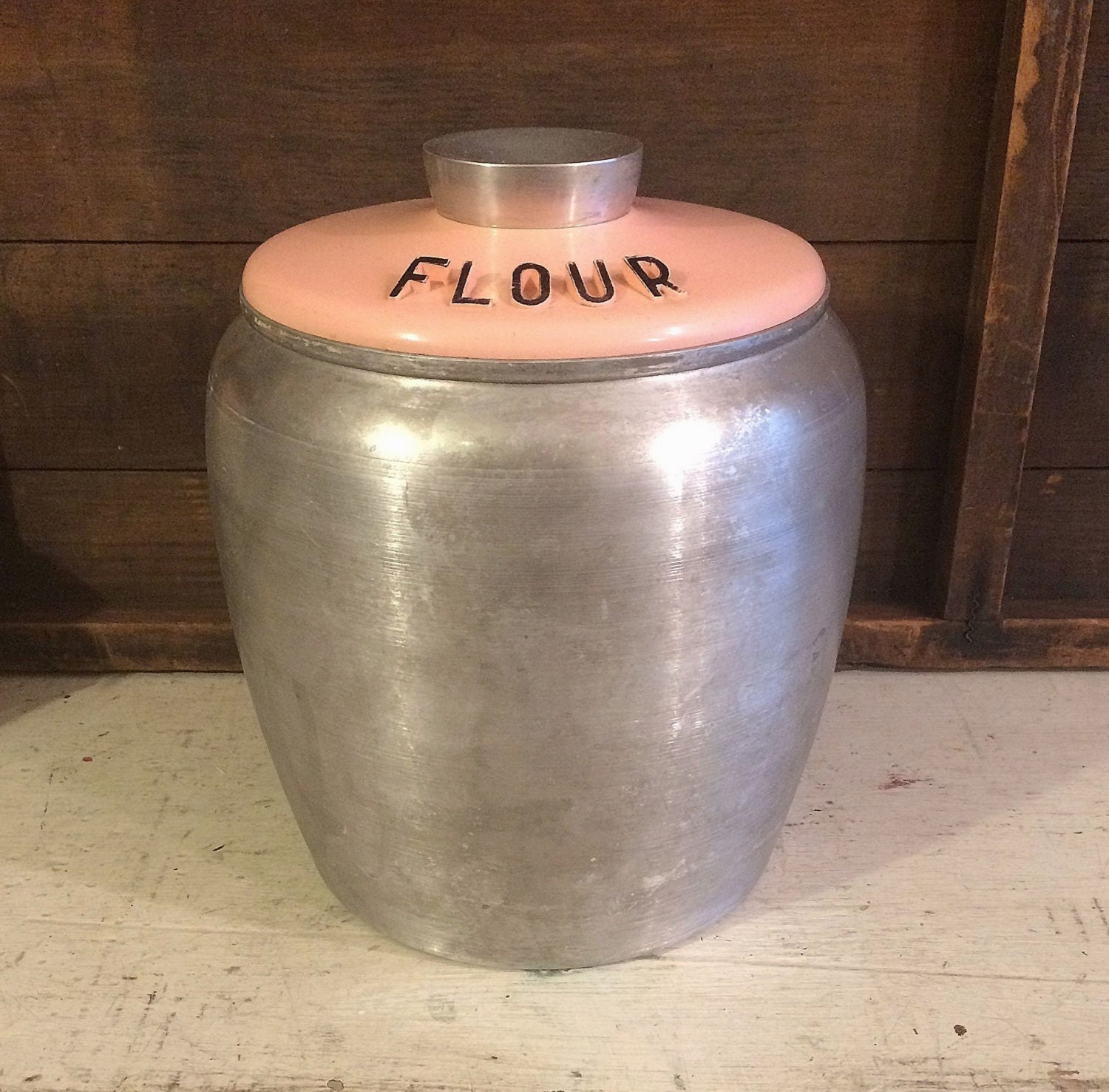 Primitive Retro Kitchen Canister Large Flour Canister
