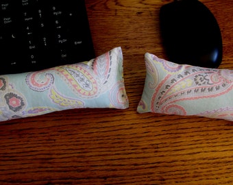 Paisley Keyboard Wrist Rest, Aqua Mouse Wrist Rest