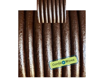 CW06218 - Chocolate - 0.40 meters x 6mm Round Leather Cord